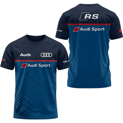 Men's Summer 2026 Best-Selling Audi Logo 3D Printed T-Shirt Comfortable Moisture-Wicking Quick-Drying Short-Sleeved Trendy Top