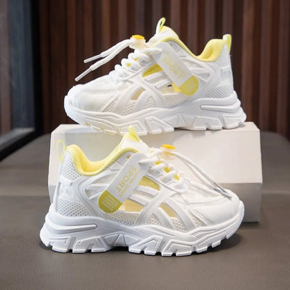 Girls Sports Shoes 2026 Spring and Summer New Children's Casual Mesh Breathable Thick-soled Designer Tennis Sports Shoes
