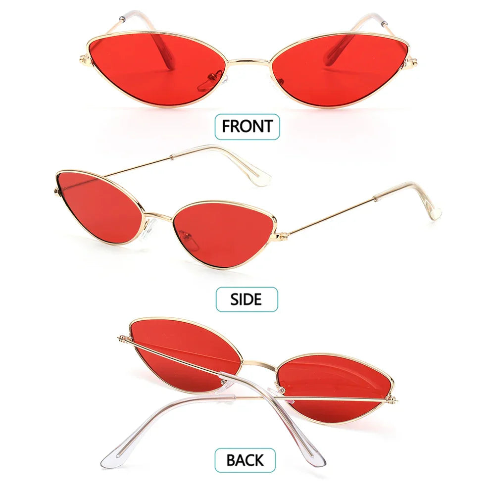 Summer Retro Small Oval Sunglasses Ladies Vintage Shades Cat Eye Sun Glasses Men Women Rectangular Eyeglasses Protection 400UV