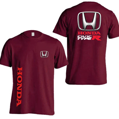 Honda Civic Type R Men's Summer Pure Cotton Racing T-Shirt Women's Outdoor New T-Shirt Street Casual Couple Top