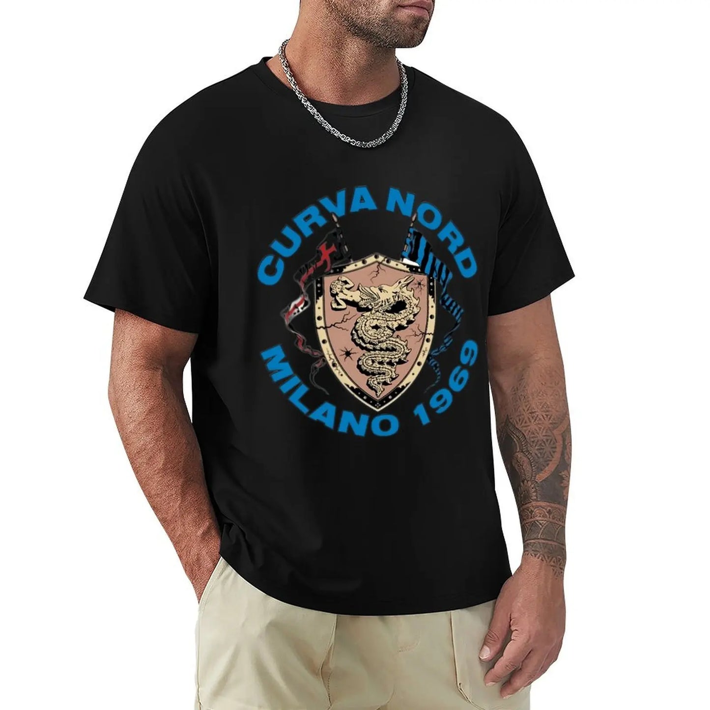 Curva Nord Milano 1969 T-Shirt summer top oversizeds men workout shirt
