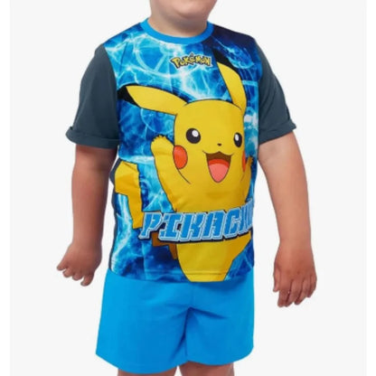 Pikachu 2026 New 3D Printed Pok É Mon Children's Round Neck T-shirt Shorts Family Adult Sports Casual T-shirt Shorts Set