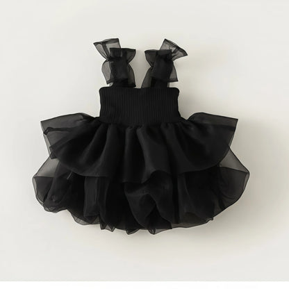 Summer Baby Tulle Pageant Wedding Party Girls Big Bow Sleeve Dress For Children 1 Year Birthday Baptism Formal Evening Vestidos