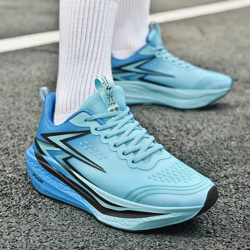 Tênis de Corrida Masculino Tênis Esportivo Especializado para Maratona Respirável Leve com Placa de Carbono Tênis Esportivo Feminino Moderno Feminino