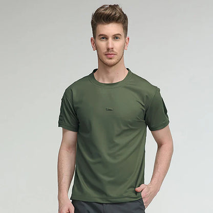 Wear-Resistant Outdoor Tactical Pants Mens Casual T-shirt Cargo Trousers Multi-pocket Waterproof Pant Hiking Training Workwear