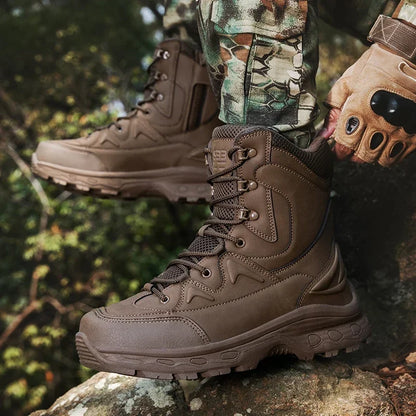 Fashion Men Boots Desert Tactical Boots Mens High Top Outdoor Hiking Shoes Waterproof Ankle Work Safty Sneakers