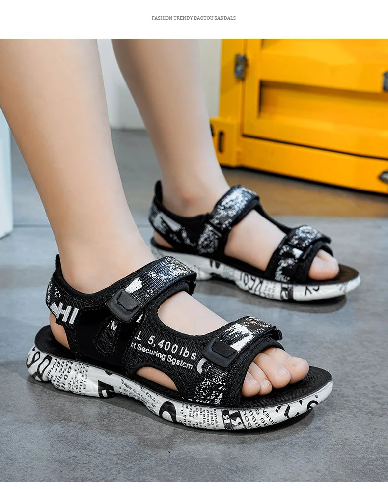 New Style 2025 Summer Kids Sandals Fashion Sandalias Childrens Shoes Non-slip Soft Bottom Beach Boys Sandals For Child