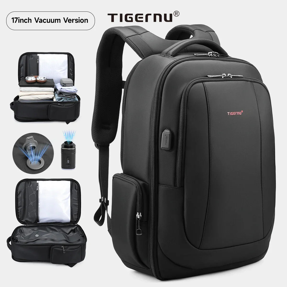 Travel Backpacks Vacuum Backpack 14 15.6 17.3inch Laptop Backpack For School Backpack Men Schoolbag Compression Backpack
