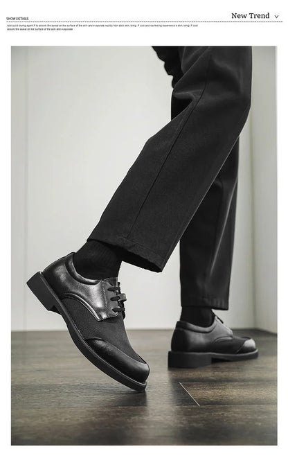 Summer New Leather Shoes Men's Business Hollow Holes Soft Bottom Men's Sandals Formal Wear Breathable Office Dress Shoes for Men