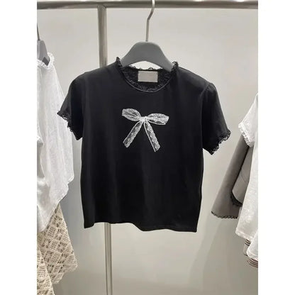 2026 Summer Kawaii Sweet Y2k Crop Tops Woman Casual Slim Long Sleeve Blouse Solid Korean Fashion Bodycon Pullover Office Lady