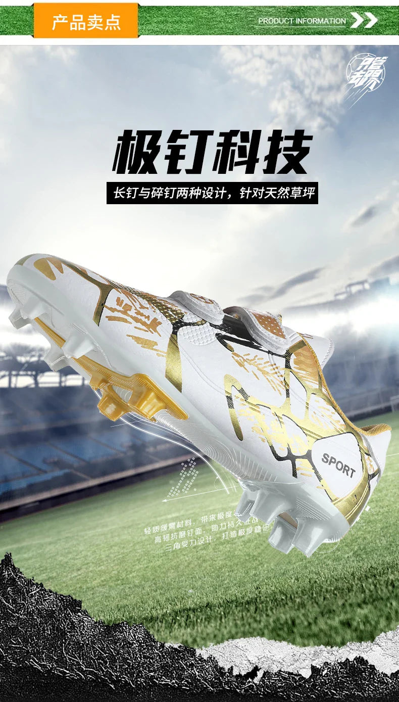 Boys Football Boots New Resistant Casual Kids Soccer Shoes Sneakers Grass Non Slip Training Sports Fast Match Breathable Cleats