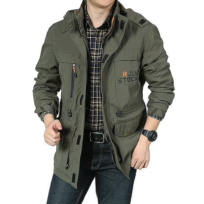 2024 Business Casual Jackets Man Sports Coat Autumn Windproof Hooded Jackets Quick Drying Lightweight Outdoor Climbing Outwear
