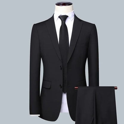 Men's Solid Color Business Suit Fashion Banquet Wedding Trend Groom Best Man Single 3/2/1