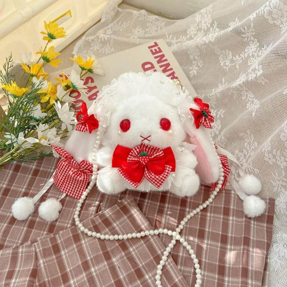 Korean Kawaii Cat Lolita Bag Cute PU Shoulder Bag Girls Transparent Pocket Harajuku Crossbody Bag Women's Fashion Backpacks
