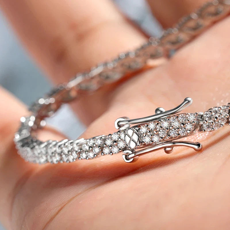GRA Certified Full Moissanite Tennis Bracelets for Women Men Sparkling S925 Silver Party Wedding Bangles Jewelry Gifts