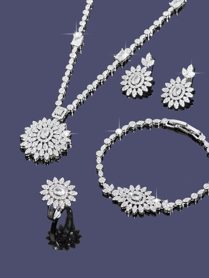 Sweater Long Necklace Earring Jewelry Sets For Women Wedding Party Zircon CZ African Dubai Bridal Jewelry 2024