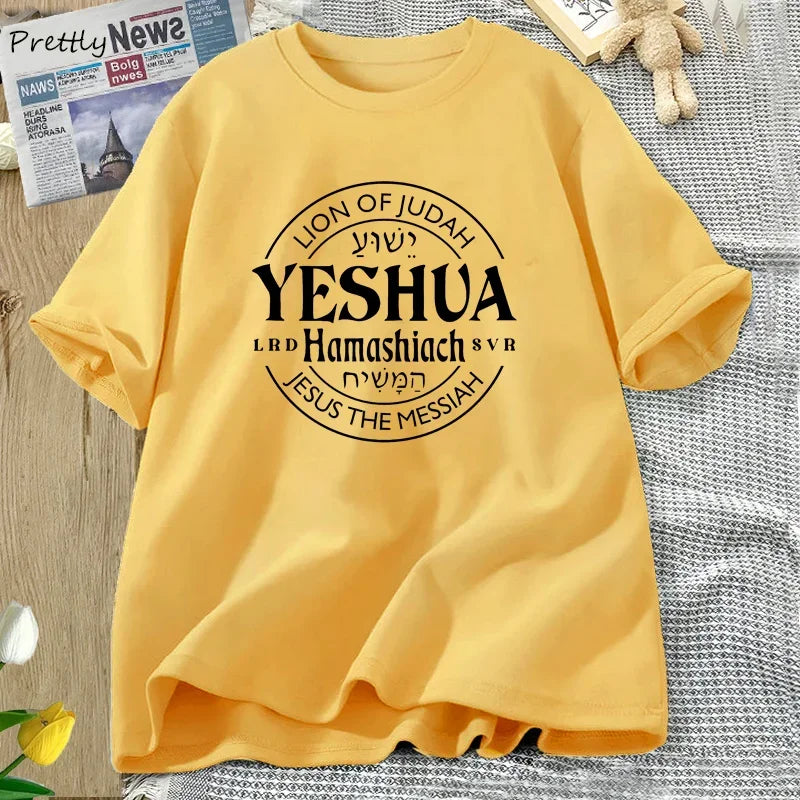 Jesus Is Messiah T-shirts Women Cotton Short Sleeve Christian Bible Verse T Shirt Faith Religious Tees