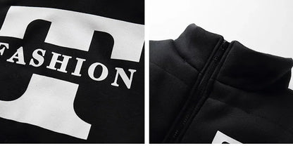3 Pieces Set Hoodies+Vest+Pants Casual Track Suit Clothing Coats Winter Thick Warm Tracksuit for Couple Printed Mens Set Vest