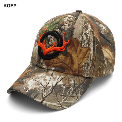 Baseball Cap Fishing Caps Men Outdoor Hunting Camouflage Jungle Hat 3D Deer Embroidery