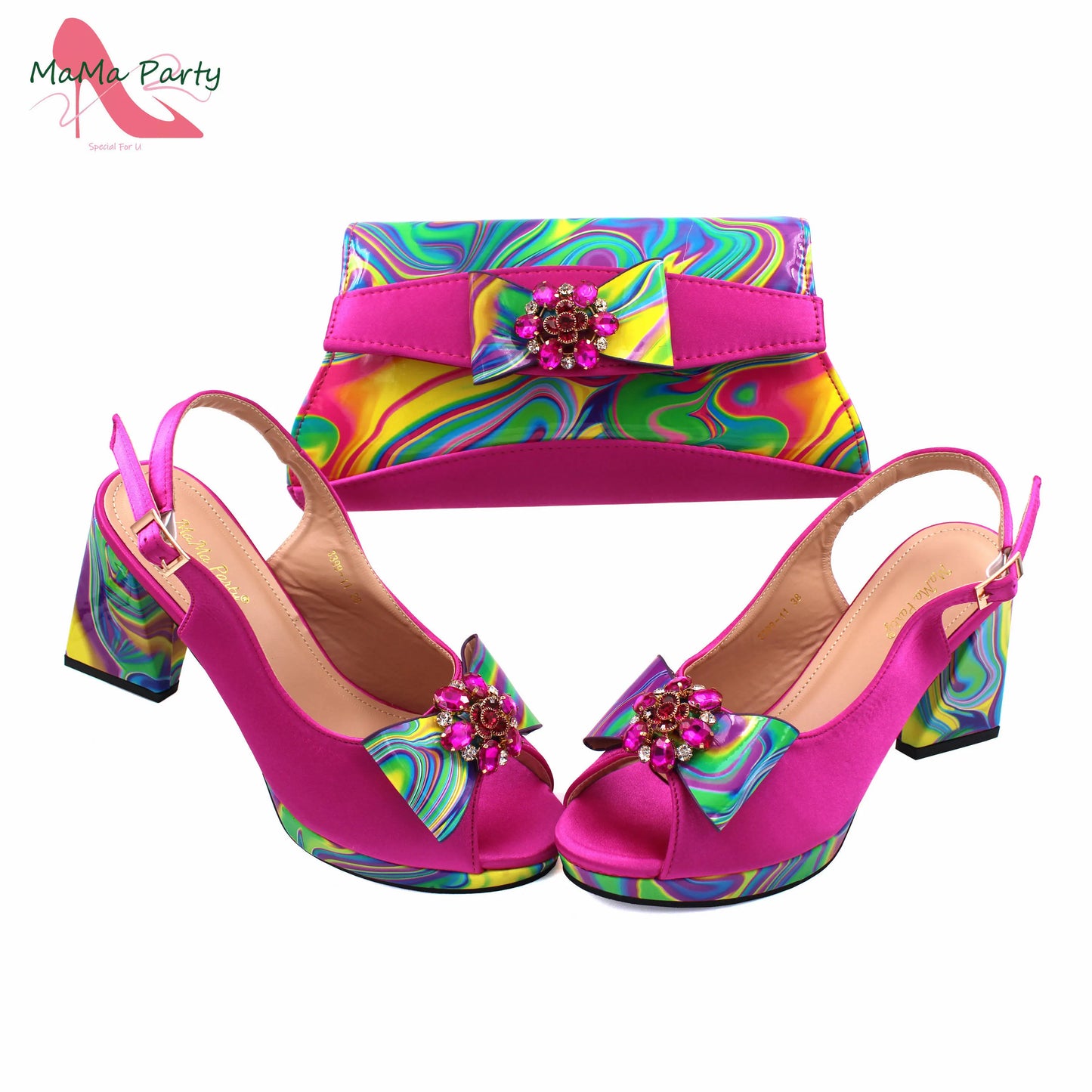 Red Color Italian Design Shoes Matching Bag Set Super High Heels Pumps for Garden Party