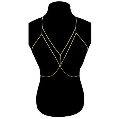 New Summer Sexy Chest Chain Bra Bikini Metal Body Chain Jewelry for Women Beach Harness Simple Body Chain Decoration Jewelry