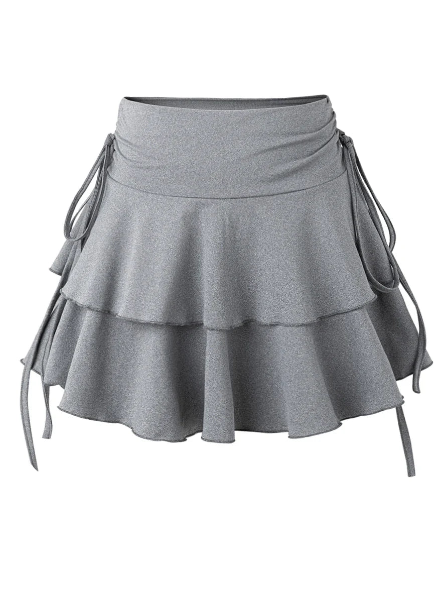New Women Sexy Solid Mini Skirt Fashion Casual High Waist Slim Fit Elastic Waist Pleated Short Skirt