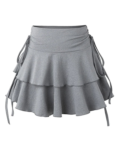 New Women Sexy Solid Mini Skirt Fashion Casual High Waist Slim Fit Elastic Waist Pleated Short Skirt