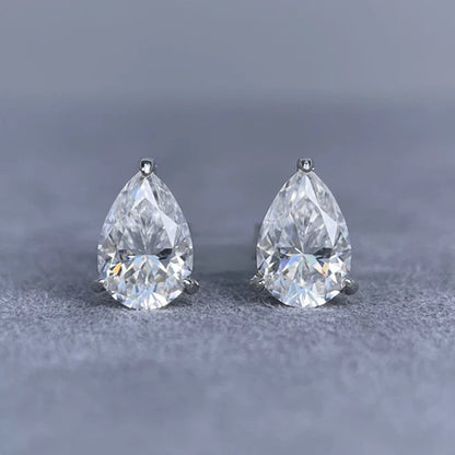 Luxury 1-4CT D Color Moissanite Stud Earrings For Women Party Fine Jewelry S925 Sterling Silver Pear Cut Diamond Earring