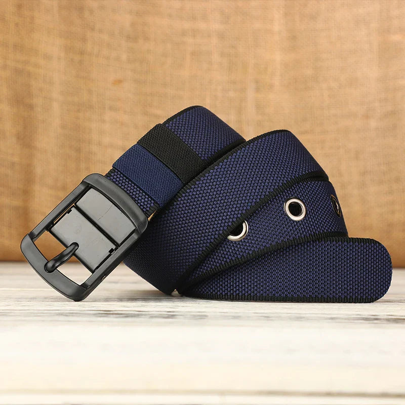 New canvas waist belt men's needle buckle leather belt nylon woven workwear casual tactical young teenagers students