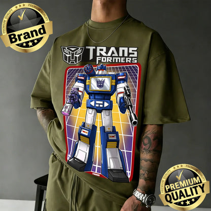 2026 Summer Hasbro Transformers Soundwave Graphic Brand Print T-shirt Unisex Tops Retro Casual Sleeve Short Clothing Breathable