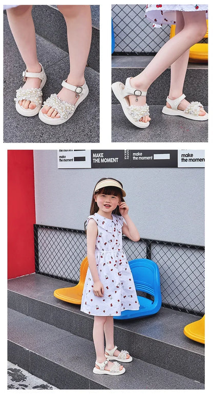 Girls' sandals Summer children's non-slip soft-soled princess beach shoes Fashion sandals for little girls