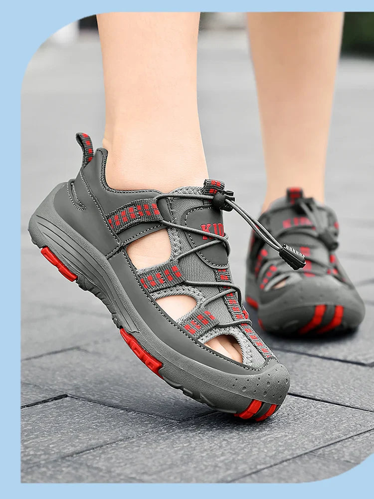 Summer Children Comfortable Sport Water Sandals Outdoor for Boys Closed Toe Anti-Collision Walking Sandals Casual Beach Shoes