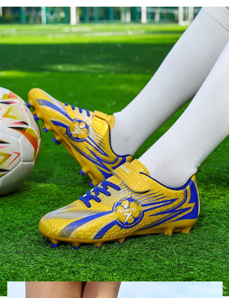 Youth Kids Professional Soccer Cleats Football Boots Non Slip Breathable Lightweight Training Shoes Boys Girls Match Sneakers