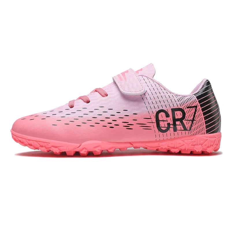 New Hot Children Football Boots Outdoor Trainers Soccer Shoes for Kids Boys Girls Hook Loop Football Cleats Futsal Sneakers28-39