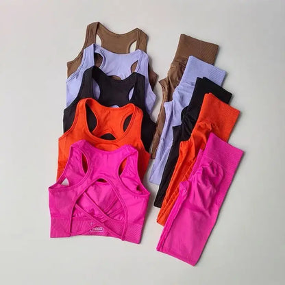Sexy Back Design Fitness Bra for Women Pilates Shock-Proof Running  Training Tight Sports Pants Yoga Outfit Set