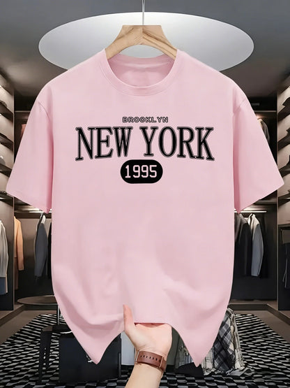 New York Brooklyn 1995 Design T-Shirts Men Cotton Casual Tee Breathable Summer Sportswear Unisex Loose O-Neck Short Sleeve