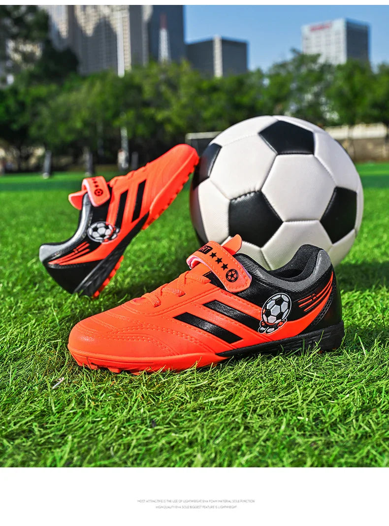New Kids Turf Football Boots Training Shoes Soccer Shoes Drop Shipping Professional Match Grass Ultralight Cleats Boys Non-Slip