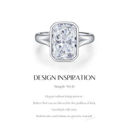 4.5CT D Color Moissanite Ring 925 Sterling Silver Rectangle Lab Diamond Wedding Statement Rings For Women Fine Jewelry