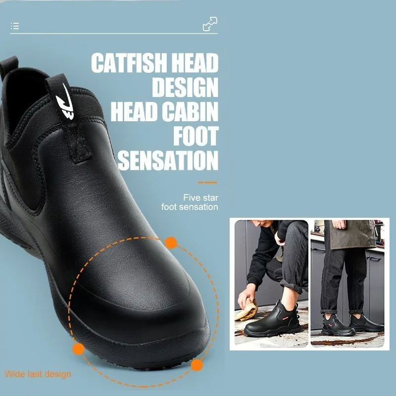 Men's Work Shoes Non Slip Oil Resistant Chef Shoes Suitable Seasons Lightweight and Comfortable with A Soft Sole That Not Tiring