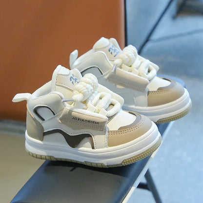 Children Tennis Shoes Spring Autumn Patchwork Leather Sports Shoes for Boy Girl Causal Versatile Kids Fashion Running Sneakers
