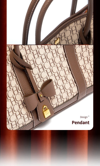 Woman Tote Bag Autumn New Fabric Splicing Handbag Convenient Carrying Mother Bag Commuter Women's Bag