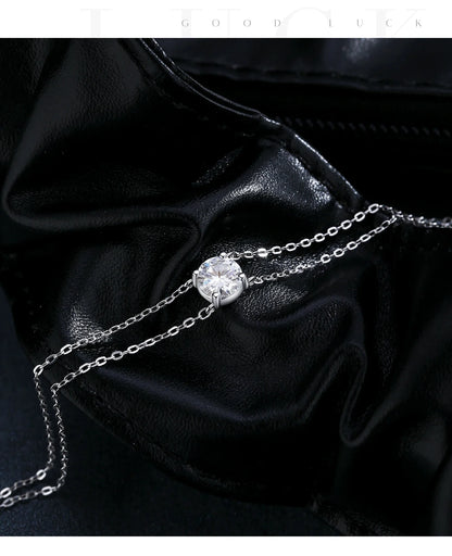 1CT D Color Moissanite Bracelet 925 Sterling Silver Delicate Double Layer Bracelets For Bridal Wedding Fine Jewelry Gifts