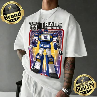 2026 Summer Hasbro Transformers Soundwave Graphic Brand Print T-shirt Unisex Tops Retro Casual Sleeve Short Clothing Breathable