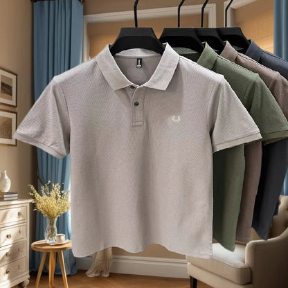High quality men's heavyweight summer new cotton classic brand embroidered comfortable polo shirt breathable trendy short sleeve