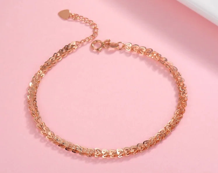 18k gold phoenix-tail bracelets for women yellow gold / rose gold bracelet
