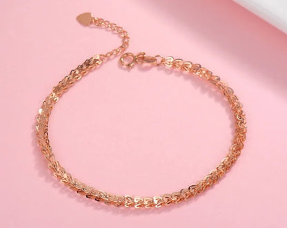 18k gold phoenix-tail bracelets for women yellow gold / rose gold bracelet