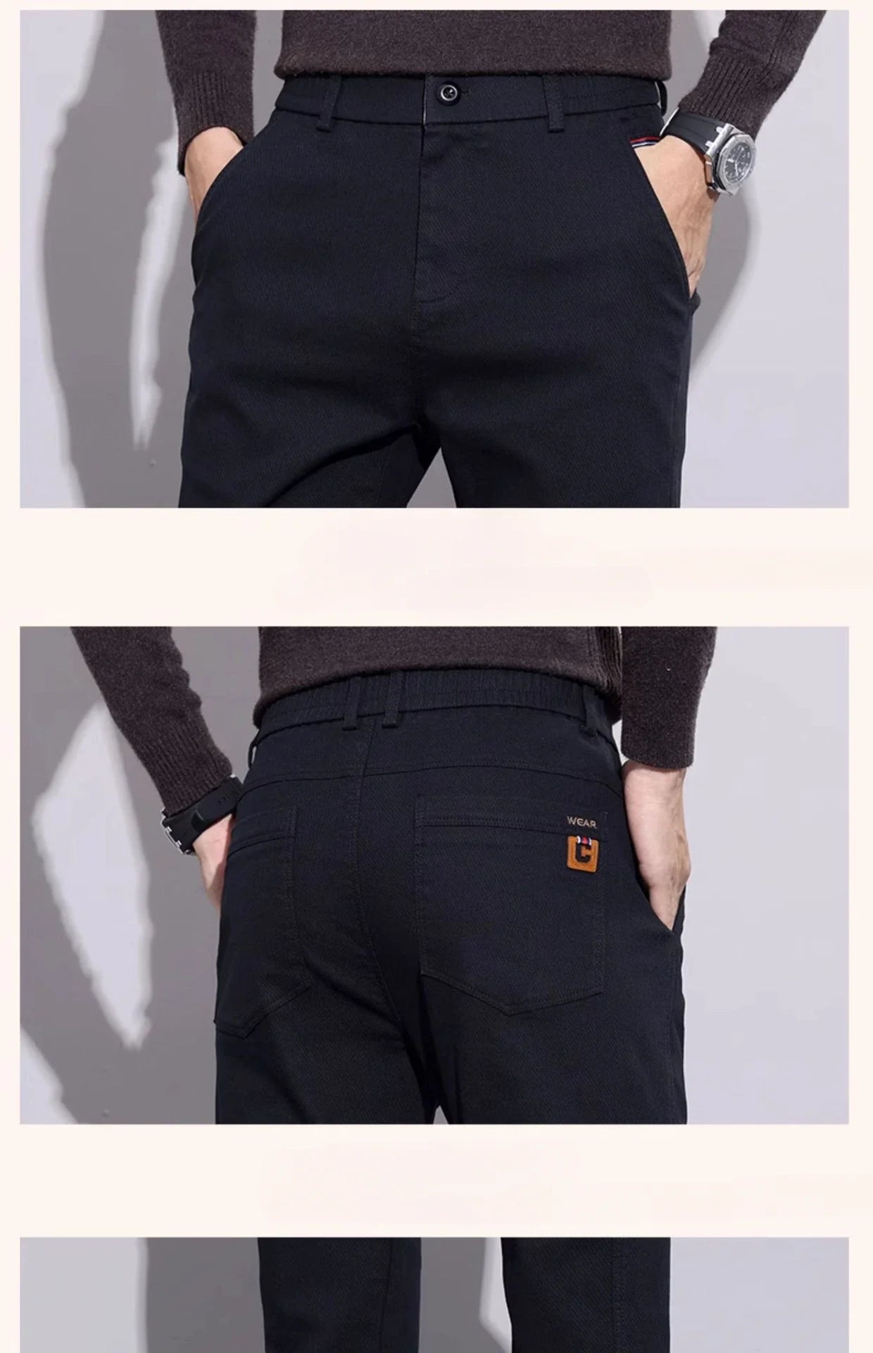 New Winter High-End Business Men's Suit Pants Autumn and Winter Slim Straight Casual Pants Versatile Fashion Trousers Korean