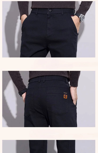 New Winter High-End Business Men's Suit Pants Autumn and Winter Slim Straight Casual Pants Versatile Fashion Trousers Korean