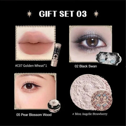 Little Angel Collection Makeup Gift Box Eyeshadow Blush Cream Matte Lipstick Full Kit All