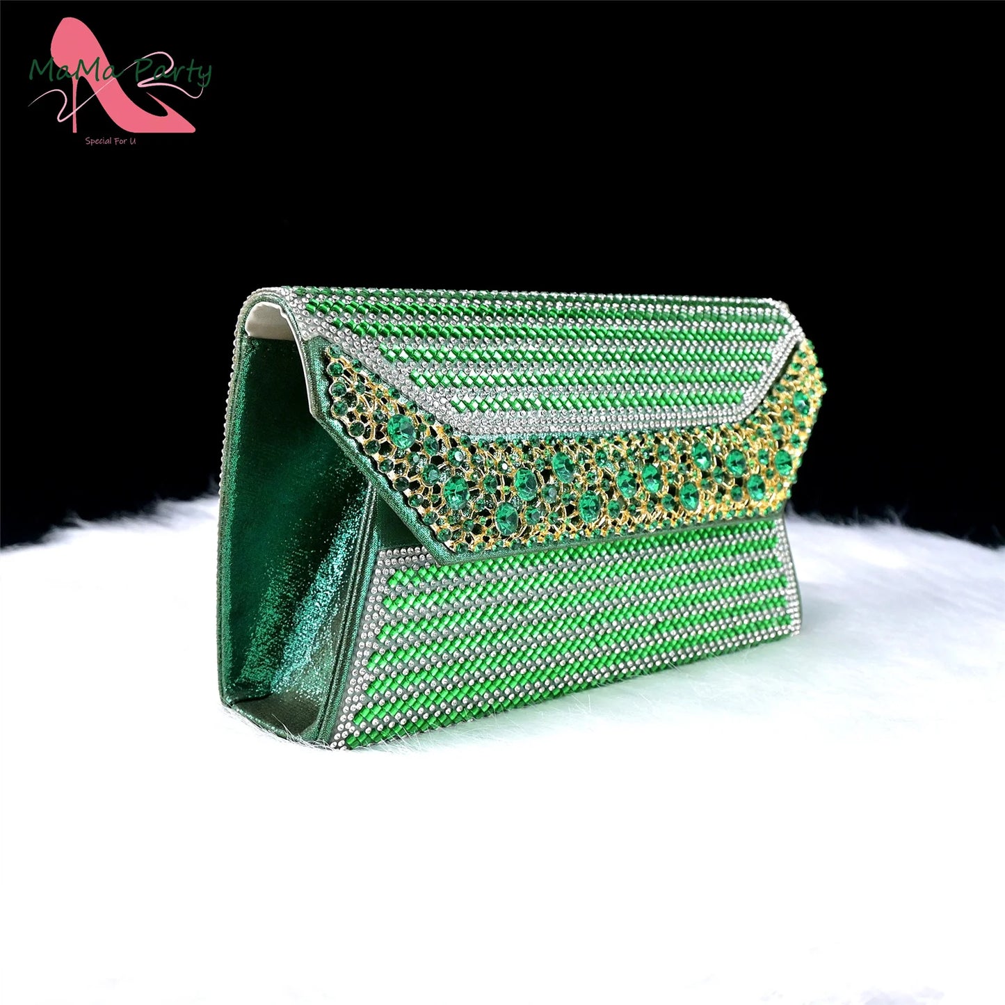 Italian Women Shoes Matching Bag Set in Green Color 7 CM Comfortable Heels with Plaform Elegant Peep Toe Sandals
